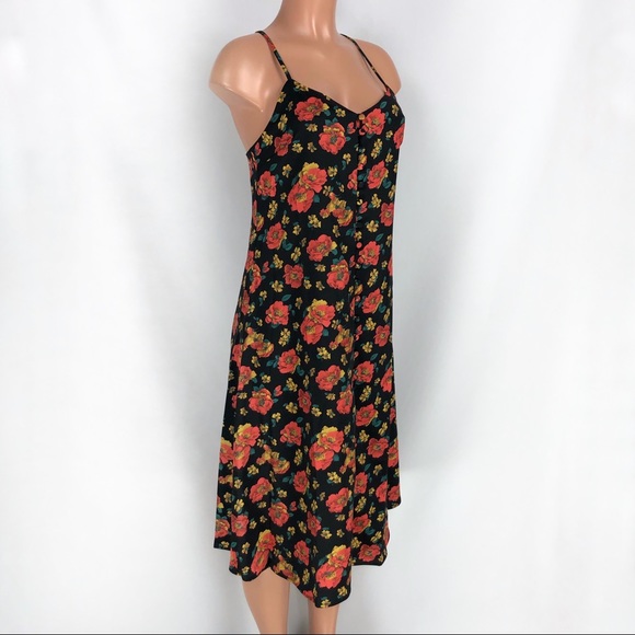 LPA Button Up Slip Dress In Rose Garden - Picture 7 of 15